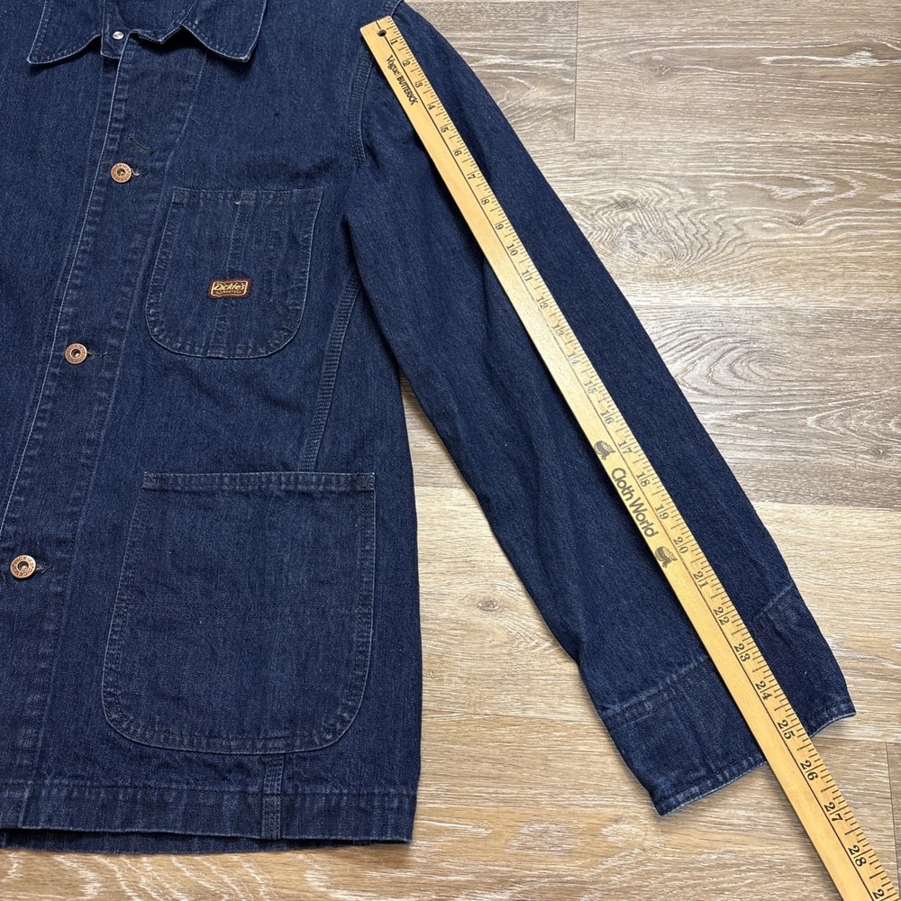 Vintage Dickies Chore Jacket White Oak Cone Blue Denim USA 100% Cotton L 42" EUC - Picture 10 of 14
